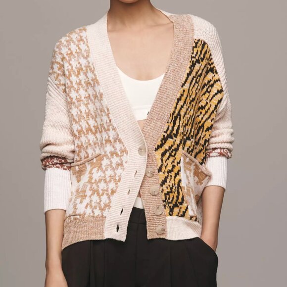 Pilcro Mash-Up Tiger Cardigan Sweater - Picture 4 of 5